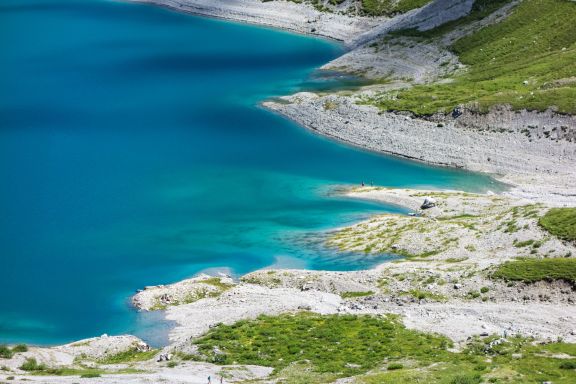 Fischen am Lünersee im Brandnertal 