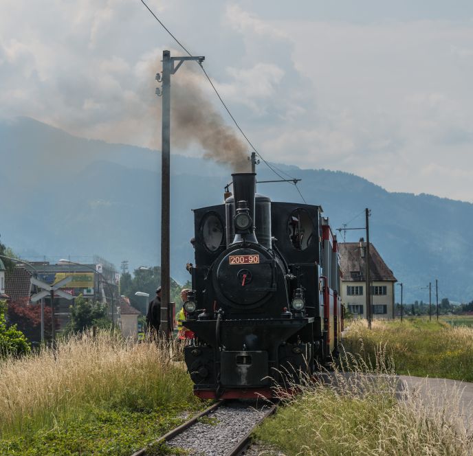 Rheinbähnle Fahrt am Rheindamm 