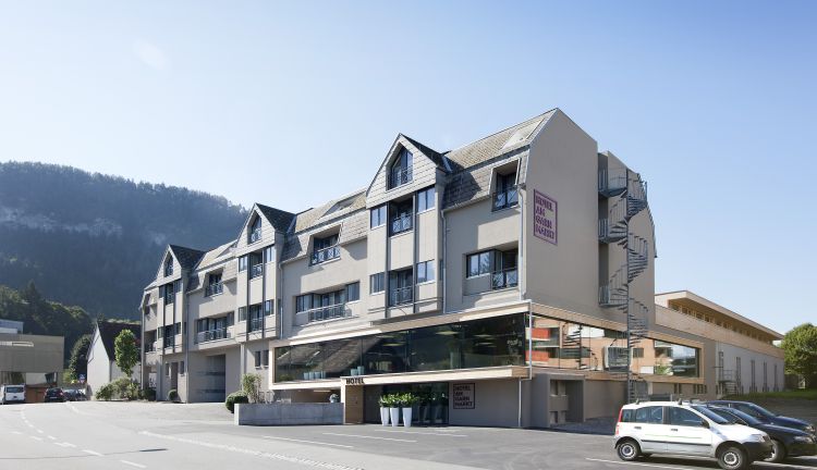 Aussenansicht Gruppenhotel am Garnmarkt Götzis Aussenansicht Gruppenhotel am Garnmarkt Götzis