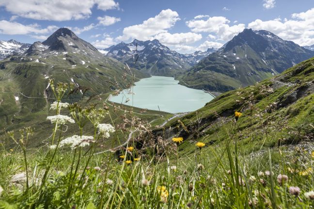 Silvretta Stausee, Bielerhöhe im Somer Silvretta Stausee, Bielerhöhe im Somer