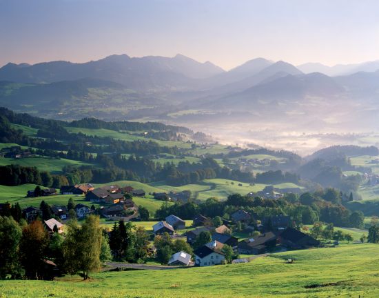 Blick in den Bregenzerwald bei Morgennebel Blick in den Bregenzerwald bei Morgennebel